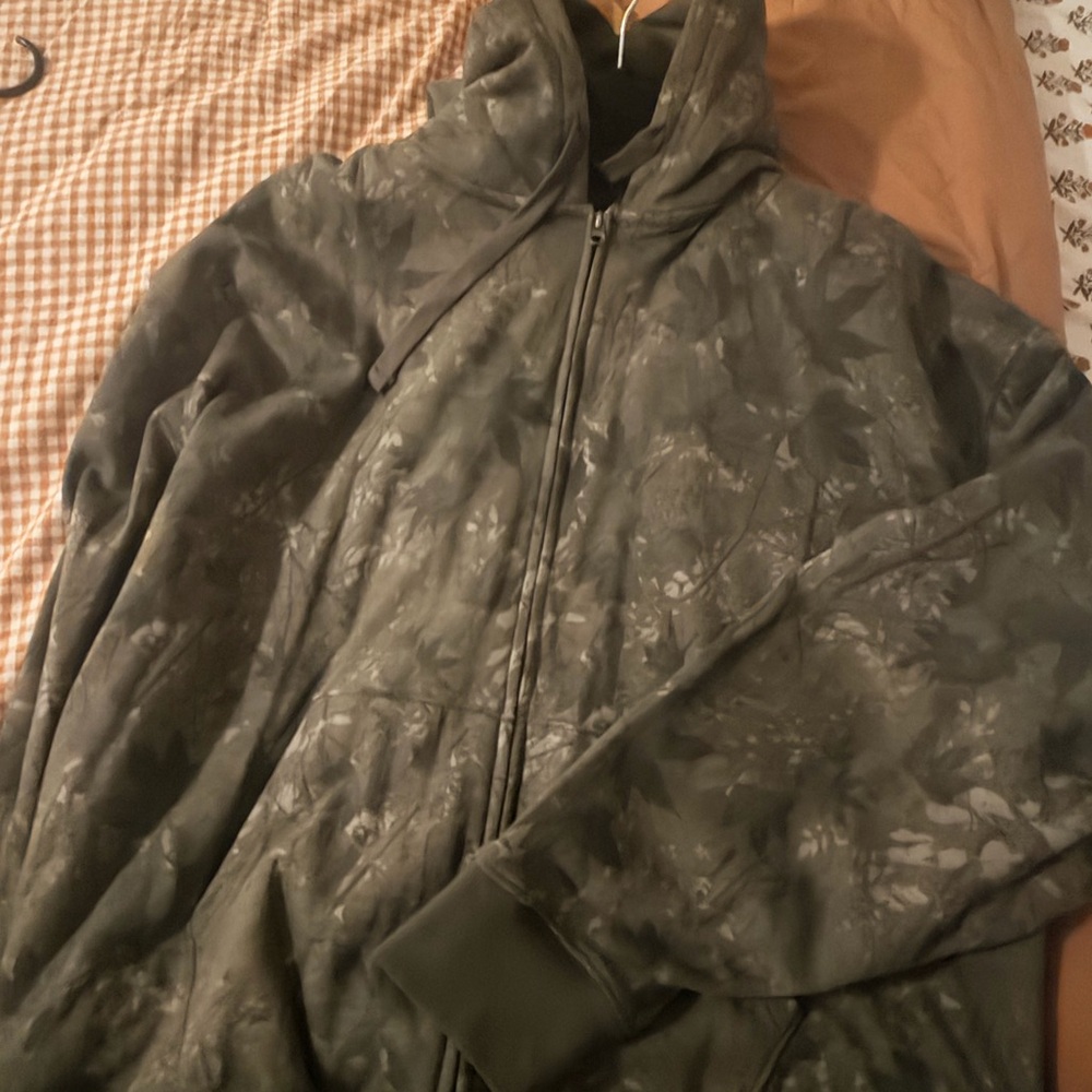 Old Navy Olive Green Zip-Up Hoodie with Sherpa Lining